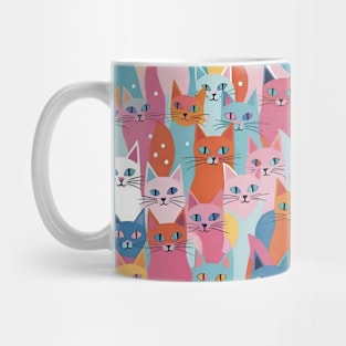 Rainbow Whisker Symphony: A Kaleidoscope of Colorful Cat Patterns Mug